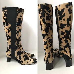 Via Spiga Printed Suede Boots